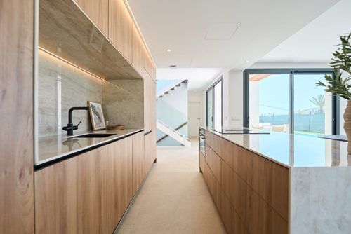 Sustainable wooden house structures kitchen